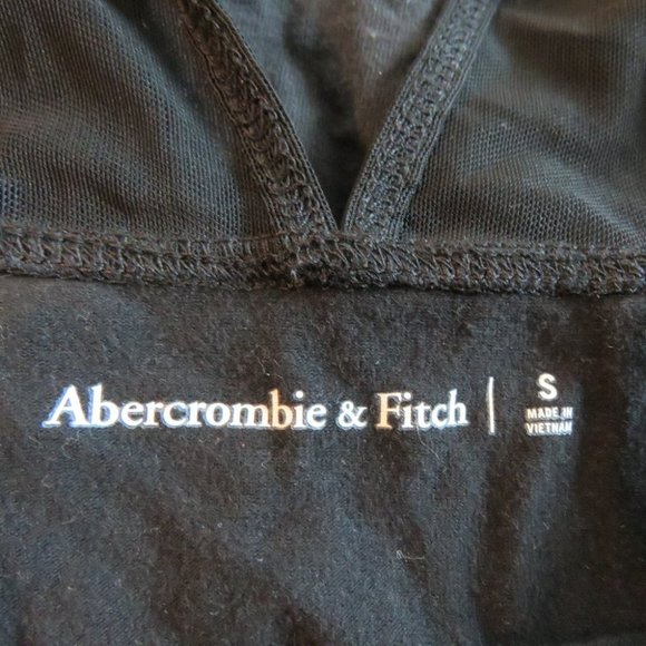 ABERCROMBIE & FITCH Black Mesh Top Sleeveless Bodysuit Minimalist Stretch Sz S - Picture 13 of 13